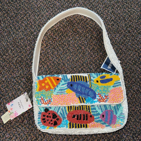 Beaded Bag Fish Handmade in India - Picture 1 of 4